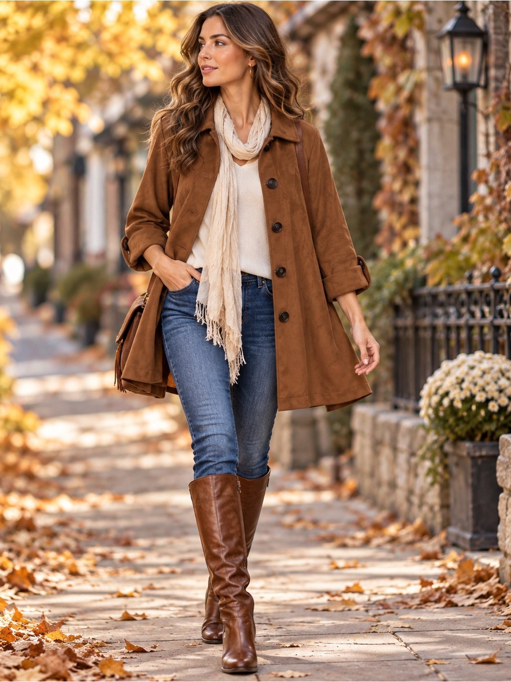 BOHO CHIC | Classic Brown Boho Style Button Down Jacket | Size Medium